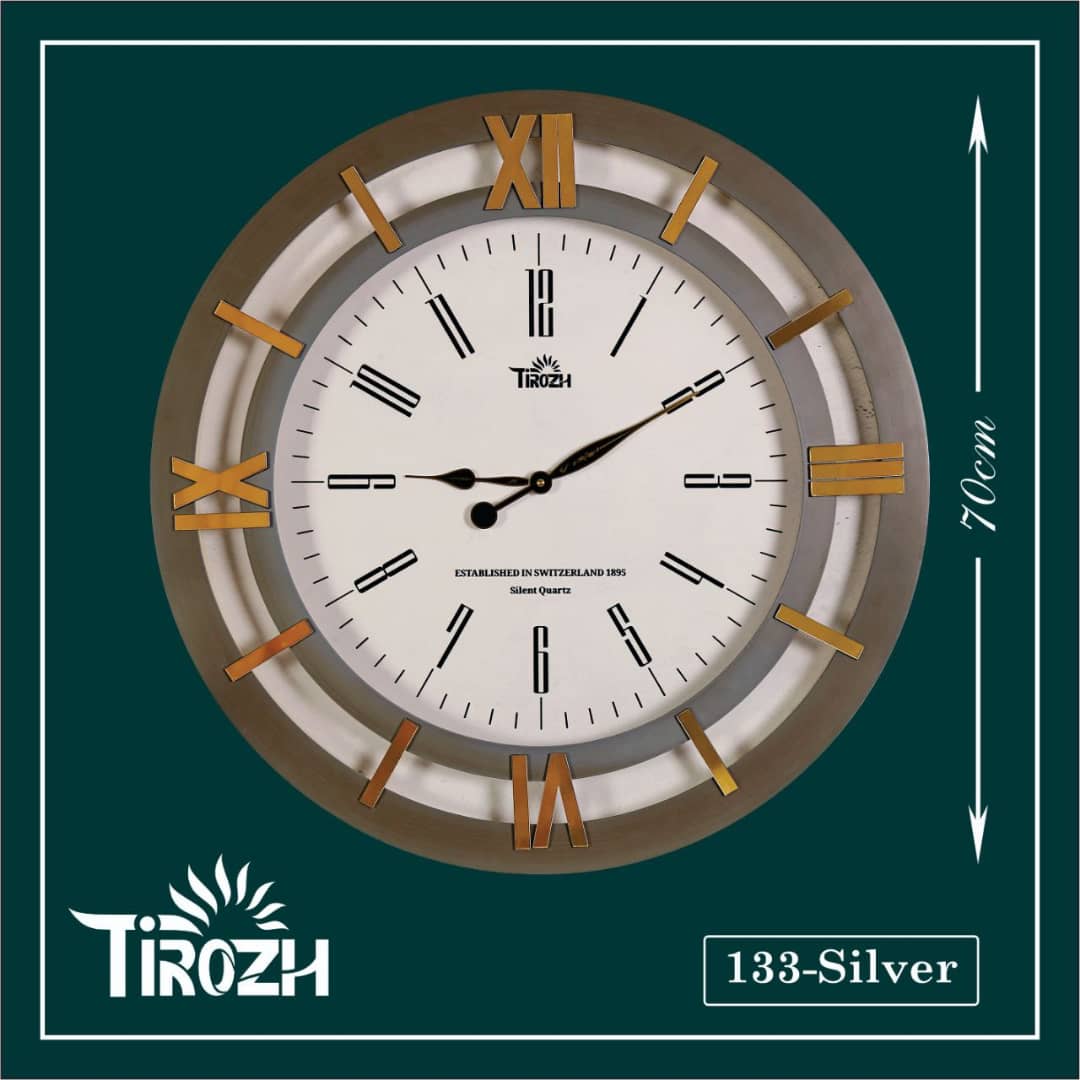 ساعت دیواری قطر 70 جنس چوب سوپر سایلنت